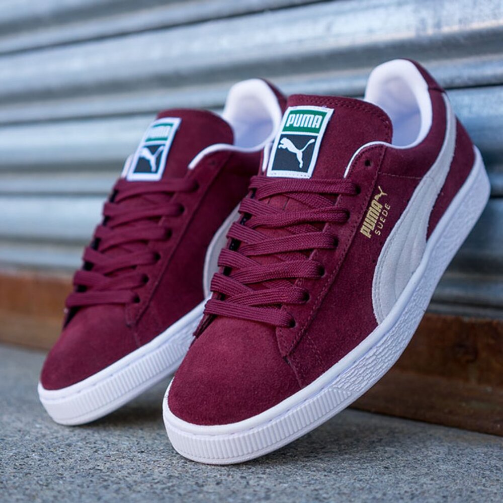 Puma Dark Red Suede Classic Sneakers